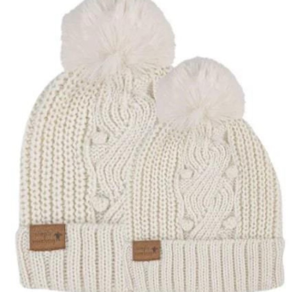 Simply Southern Mommy & Me Beanie Hat Cream New! - Picture 1 of 7